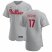 Philadelphia Phillies #17 Rhys Hoskins Mens Nike Gray Road 2020 Authentic Player MLB Jersey