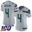 Nike Seattle Seahawks #4 Michael Dickson Grey Alternate Womens Stitched NFL 100th Season Vapor Limited Jersey