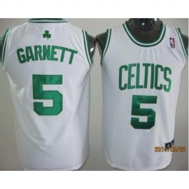 Kids Boston Celtics 5 Garnett White Jersey Cheap
