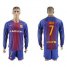Barcelona #7 Arda Home Long Sleeves Soccer Club Jersey