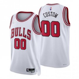 Nike Bulls Custom White Mens 2021-22 NBA 75th Anniversary Diamond Swingman Jersey – Association Edition
