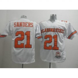 Oklahoma State Cowboys 21 Barry Sanders White NCAA Jerseys