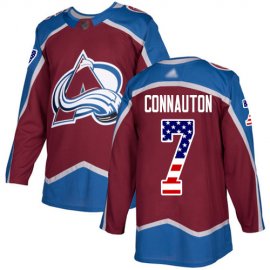Adidas Colorado Avalanche #7 Kevin Connauton Burgundy Home Authentic USA Flag Stitched NHL Jersey