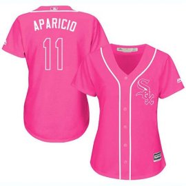 Chicago White Sox #11 Luis Aparicio Pink Fashion Womens Stitched MLB Jersey