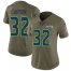 Nike Seattle Seahawks #32 Chris Carson Olive Womens Stitched NFL Limited 2017 Salute to Service Jersey