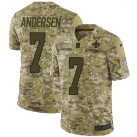 Nike New Orleans Saints #7 Morten Andersen Camo Mens Stitched NFL Limited 2018 Salute To Service Jersey