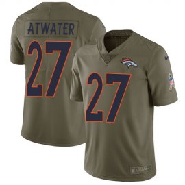 Nike Denver Broncos #27 Steve Atwater Olive Mens Stitched NFL Limited 2017 Salute to Service Jersey