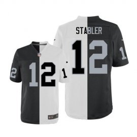 Nike Las Vegas Raiders #12 Kenny Stabler White/Black Mens Stitched NFL Elite Split Jersey