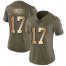 Nike Indianapolis Colts #17 Philip Rivers Olive/Gold Womens Stitched NFL Limited 2017 Salute To Service Jersey