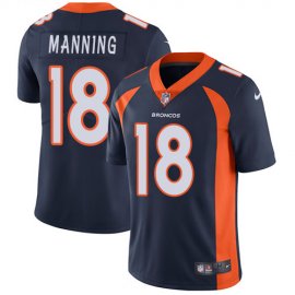 Nike Denver Broncos #18 Peyton Manning Navy Blue Alternate Mens Stitched NFL Vapor Untouchable Limited Jersey