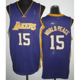 Los Angeles Lakers #15 Metta World Peace Purple Revolution 30 NBA Jerseys Cheap