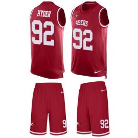 Nike San Francisco 49ers #92 Kerry Hyder Red Team Color Mens Stitched NFL Limited Tank Top Suit Jersey
