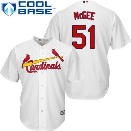St.Louis Cardinals #51 Willie McGee White Cool Base Stitched Youth MLB Jersey