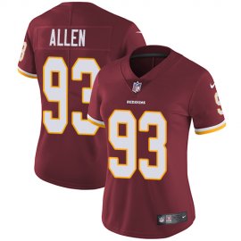 Nike Washington Football Team #93 Jonathan Allen Burgundy Red Team Color Womens Stitched NFL Vapor Untouchable Limited Jersey