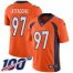 Nike Denver Broncos #97 Jeremiah Attaochu Orange Team Color Mens Stitched NFL 100th Season Vapor Untouchable Limited Jersey