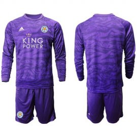 Leicester City Blank Purple Goalkeeper Long Sleeves Soccer Club Jersey