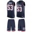 Nike New England Patriots #53 Josh Uche Navy Blue Team Color Mens Stitched NFL Limited Tank Top Suit Jersey