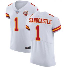 Nike Kansas City Chiefs #1 Leon Sandcastle White Mens Stitched NFL Vapor Untouchable Elite Jersey