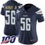Nike Los Angeles Chargers #56 Kenneth Murray Jr Navy Blue Team Color Womens Stitched NFL 100th Season Vapor Untouchable Limited Jersey