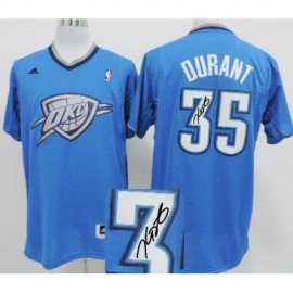 Oklahoma City Thunder 35 Kevin Durant Blue Revolution 30 Swingman NBA Jersey 2013 Christmas Style Signed Cheap