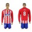 Atletico Madrid #8 Saul Home Long Sleeves Soccer Club Jersey