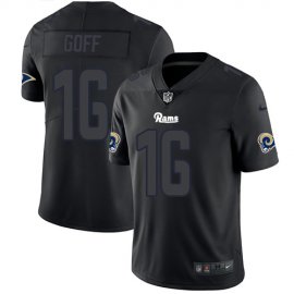 Nike Los Angeles Rams #16 Jared Goff Black Mens Stitched NFL Limited Rush Impact Jersey