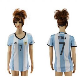 Womens Argentina #7 Dybala Home Soccer Country Jersey