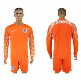 England Orange Goalkeeper 2018 FIFA World Cup Long Sleeve Soccer Jersey