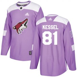 Adidas Arizona Coyotes #81 Phil Kessel Purple Authentic Fights Cancer Stitched Youth NHL Jersey