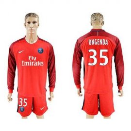 Paris Saint-Germain #35 Ongenda Red Long Sleeves Soccer Club Jersey