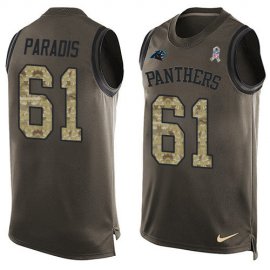 Nike Carolina Panthers #61 Matt Paradis Green Mens Stitched NFL Limited Salute To Service Tank Top Jersey