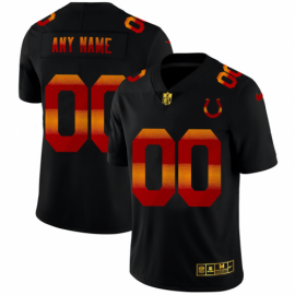 Indianapolis Colts Custom Mens Black Nike Red Orange Stripe Vapor Limited NFL Jersey