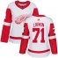 Adidas Detroit Red Wings #71 Dylan Larkin White Road Authentic Womens Stitched NHL Jersey