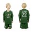Germany #22 Ter Stegen Green Goalkeeper Long Sleeves Kid Soccer Country Jersey