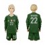 Germany #22 Ter Stegen Green Goalkeeper Long Sleeves Kid Soccer Country Jersey