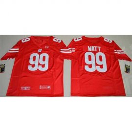 Wisconsin Badgers #99 J.J. Watt Red Under Armour Stitched NCAA Jersey