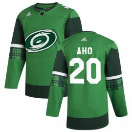 Carolina Hurricanes #20 Sebastian Aho Mens Adidas 2020 St. Patricks Day Stitched NHL Jersey Green.jpg.jpg