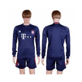 Bayern Munchen Blank Dark Blue Goalkeeper Long Sleeves Soccer Club Jersey