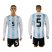 Argentina #5 Gago Home Long Sleeves Soccer Country Jersey