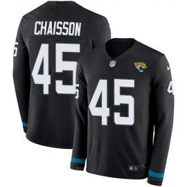 Nike Jacksonville Jaguars #45 KLavon Chaisson Black Team Color Mens Stitched NFL Limited Therma Long Sleeve Jersey