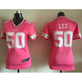 Nike Dallas Cowboys #50 Sean Lee Pink Womens Stitched NFL Elite Bubble Gum Jersey