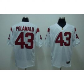 USC Trojans 43 POLAMALU white NCAA Jerseys