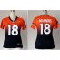 Nike Denver Broncos #18 Peyton Manning Orange/Blue Womens Stitched NFL Elite Fadeaway Fashion Jersey