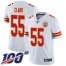 Nike Kansas City Chiefs #55 Frank Clark White Mens Stitched NFL 100th Season Vapor Limited Jersey