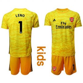 Arsenal #1 Leno Yellow Goalkeeper Kid Soccer Club Jersey