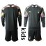 Italy Blank Black Goalkeeper Long Sleeves Kid Soccer Country Jersey