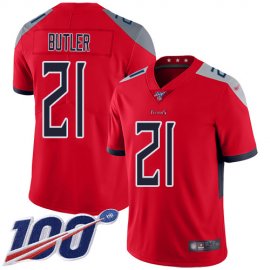 Nike Tennessee Titans #21 Malcolm Butler Red Mens Stitched NFL Limited Inverted Legend 100th Season Jersey