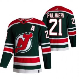 New Jersey Devils #21 Kyle Palmieri Green Mens Adidas 2020-21 Reverse Retro Alternate NHL Jersey