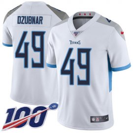 Nike Tennessee Titans #49 Nick Dzubnar White Mens Stitched NFL 100th Season Vapor Untouchable Limited Jersey