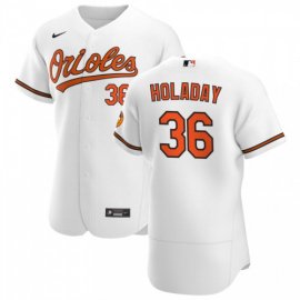 Baltimore Orioles #36 Bryan Holaday Mens Nike White Home 2020 Authentic Player MLB Jersey